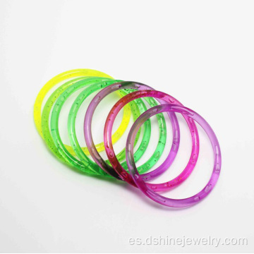 Promoción último diseño color plástico brazaletes por mayor